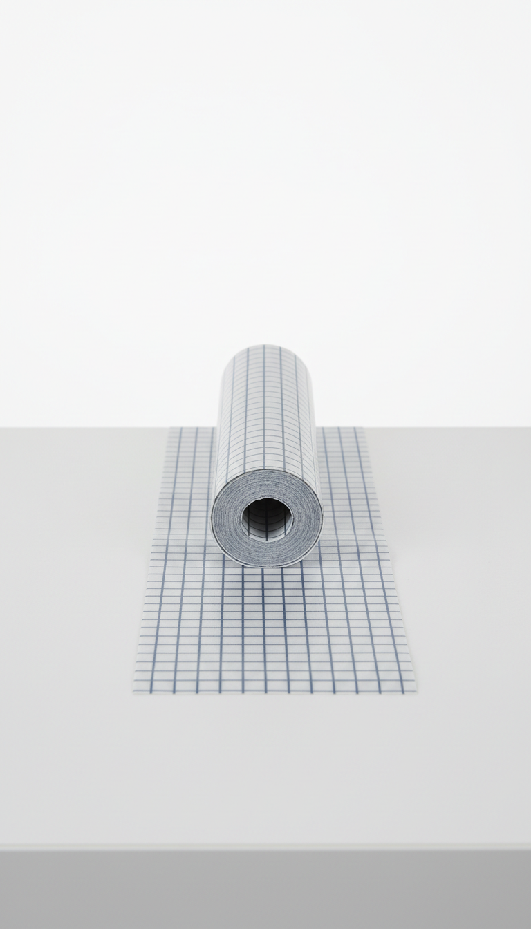 Grid-Pattern Shelf Liner in Cloud Grey