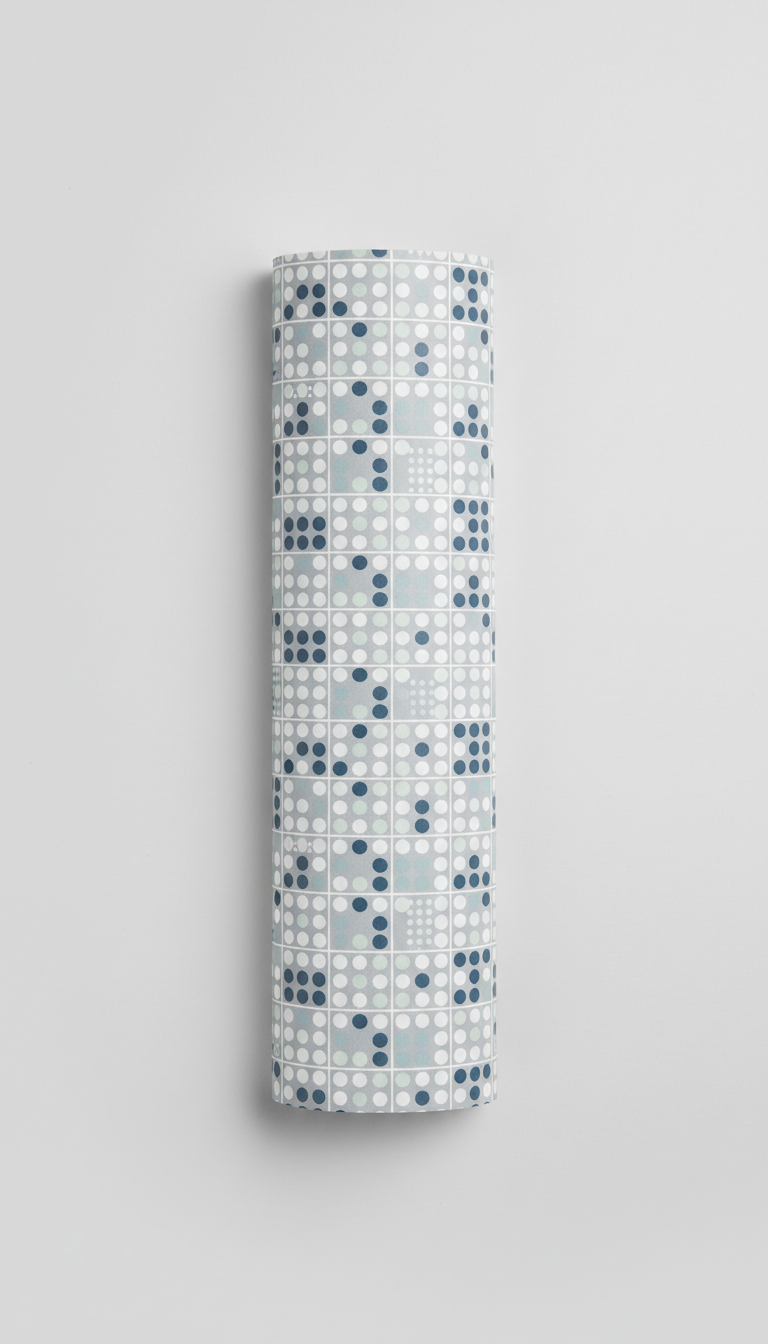 Abstract Dot Shelf Liner in Pale Steel